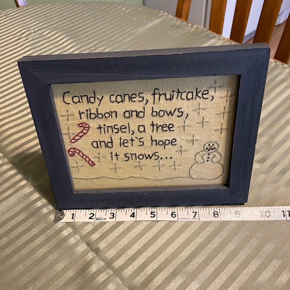 Handmade Holiday Framed Art - Blue